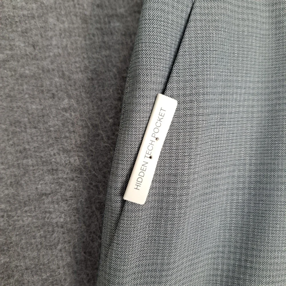 Perry Ellis Mens Modern Fit Dress Pant 36x30* Gray Windowpane Stretch Luxury NWT